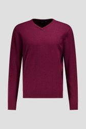 Photo produit 1 de Pull fin bordeaux à col en V de Dansaert Blue pour Hommes