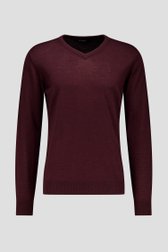 Photo produit 1 de Pull fin bordeaux avec col en V de Dansaert Black pour Hommes