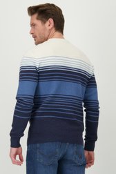 Pull fin en beige et bleu de Dansaert Blue pour Hommes