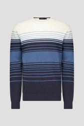 Pull fin en beige et bleu de Dansaert Blue pour Hommes