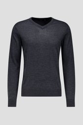 Photo produit 1 de Pull fin gris avec col en V de Dansaert Black pour Hommes