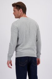 Le dos de Pull fin gris clair chiné à col en V de Dansaert Blue pour Hommes