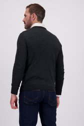 Le dos de Pull fin gris foncé de Dansaert Black pour Hommes