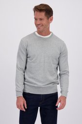 Le devant de Pull fin grise à col rond de Dansaert Blue pour Hommes
