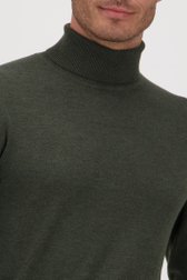 Pull fin kaki à col roulé de Michaelis pour Hommes
