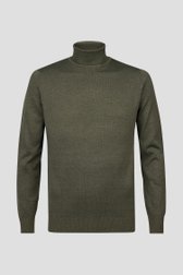 Pull fin kaki à col roulé de Michaelis pour Hommes
