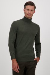 Pull fin kaki à col roulé de Michaelis pour Hommes