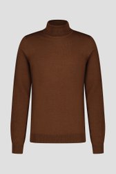 Pull fin marron à col roulé de Dansaert Black pour Hommes