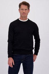 Le devant de Pull fin noir à col rond de Dansaert Blue pour Hommes