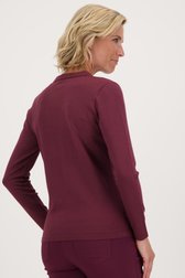 Pull fin rouge vin avec col de Claude Arielle pour Femmes