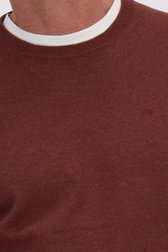 Détail de Pull fin rouille à col rond de Dansaert Blue pour Hommes