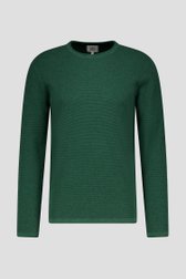 Pull fin texturé vert foncé de Casual Five pour Hommes
