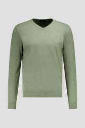 Photo produit 1 de Pull fin vert à col en V de Dansaert Blue pour Hommes