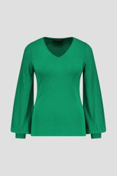 Pull fin vert à manches larges plissées de Claude Arielle pour Femmes