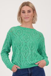 Pull fin vert avec motif ajouré	 de Libelle pour Femmes