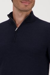 Pull fin zippé bleu marine  de Michaelis pour Hommes