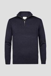 Pull fin zippé bleu marine  de Michaelis pour Hommes