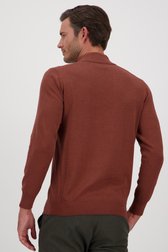 Pull fin zippé marron de Michaelis pour Hommes