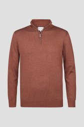 Pull fin zippé marron de Michaelis pour Hommes