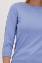 Détail de Pull finement tricoté bleu clair de Claude Arielle pour Femmes