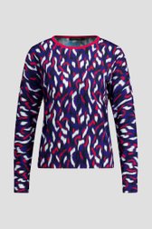 Photo produit 1 de Pull finement tricoté rouge et bleu  de Claude Arielle pour Femmes