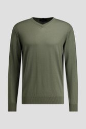 Photo produit 1 de Pull finement tricoté vert avec col en V de Dansaert Golf Club pour Hommes