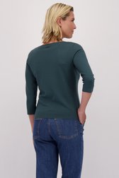 Le dos de Pull finement tricoté vert foncé de Claude Arielle pour Femmes