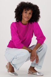 Pull fuchsia avec broderie anglaise de Louise pour Femmes