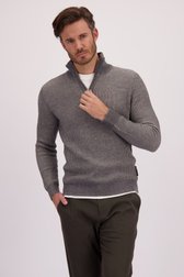 Le devant de Pull gris à col zippé de Marc O'Polo pour Hommes