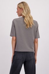 Le dos de Pull gris à manches courtes de Liberty Island pour Femmes