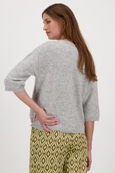 Pull gris clair à manches 3/4 de Louise pour Femmes