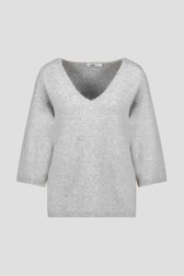 Pull gris clair à manches 3/4 de Louise pour Femmes
