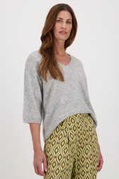Pull gris clair à manches 3/4 de Louise pour Femmes
