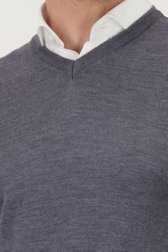Détail de Pull gris clair avec col en V et laine de Dansaert Black Premium pour Hommes