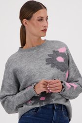 Pull gris clair avec des fleurs de JDY pour Femmes