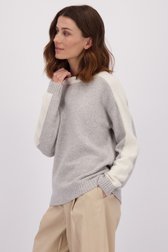 Le devant de Pull gris et jaune avec laine de LŌVING pour Femmes