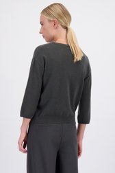 Le dos de Pull gris foncé en cachemire à manches 3/4 de D'Auvry Studio pour Femmes