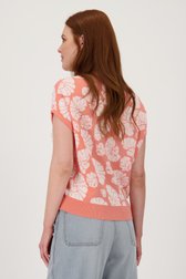 Pull in koraal met ecru print van Libelle voor Dames
