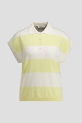 Photo produit 1 de Pull jaune-écru à rayures avec col polo de Liberty Island pour Femmes