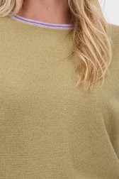Détail de Pull jaune ocre à manches 3/4 de Libelle pour Femmes
