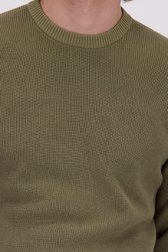 Détail de Pull kaki à col rond de Ravøtt pour Hommes
