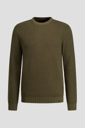 Photo produit 1 de Pull kaki à col rond de Ravøtt pour Hommes