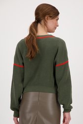 Pull kaki avec détails orange de AC by Annelien Coorevits pour Femmes