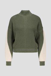 Photo produit 1 de Pull kaki avec manches écru de AC by Annelien Coorevits pour Femmes