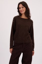 Video van Donkerbruine gebreide trui met studs door Louise voor Dames