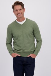 Vidéo de Pull fin vert à col en V de Dansaert Blue pour Hommes