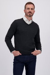 Vidéo de Pull fin gris avec col en V de Dansaert Black pour Hommes