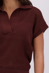 Détail de Pull marron au crochet de Louise pour Femmes