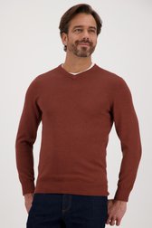 Pull marron avec col en V de Michaelis pour Hommes