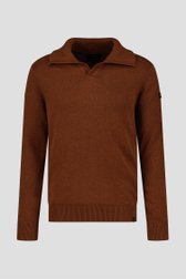Pull marron avec col de Ravøtt pour Hommes